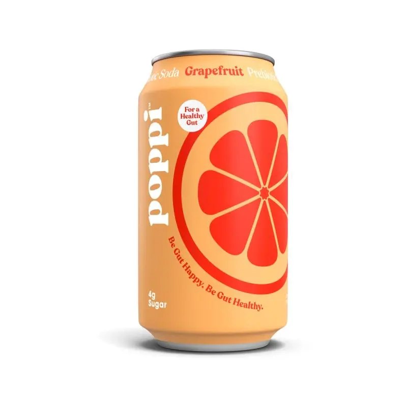 Can of grapefruit Poppi