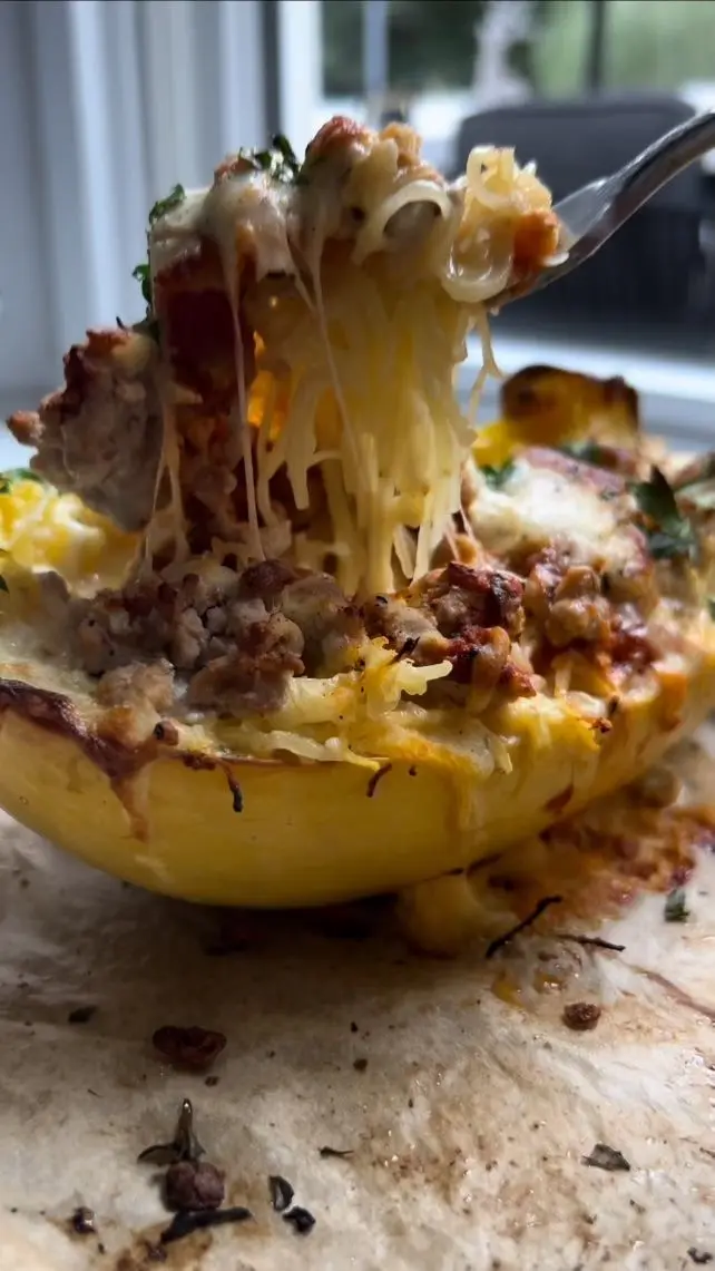 Protein-packed roasted spaghetti squash