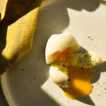 The perfect runny yolk in a cooked egg