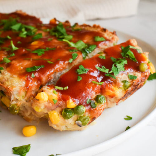 Turkey meatloaf with swiss cheese and corn