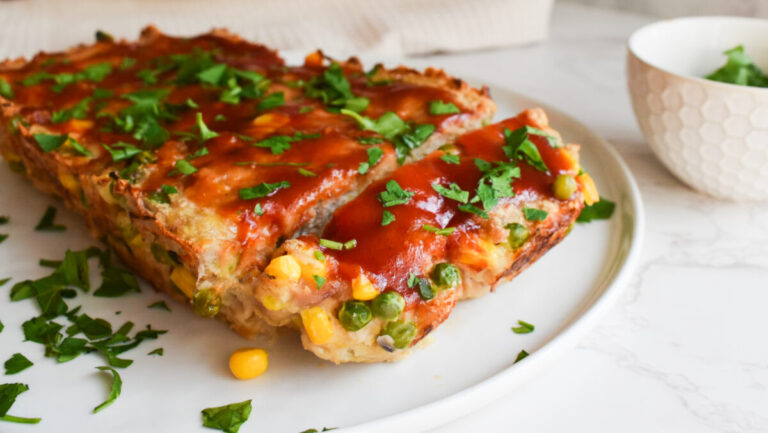 Turkey meatloaf with swiss cheese and corn