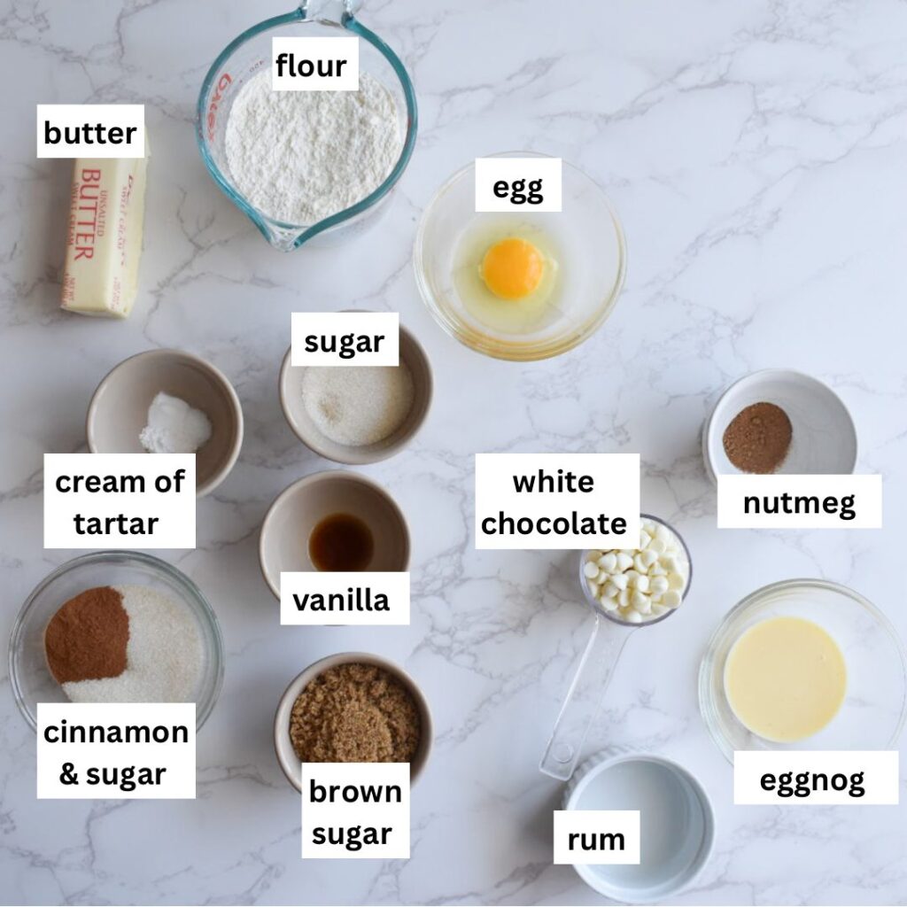 ingredients in eggnog snickerdoodles