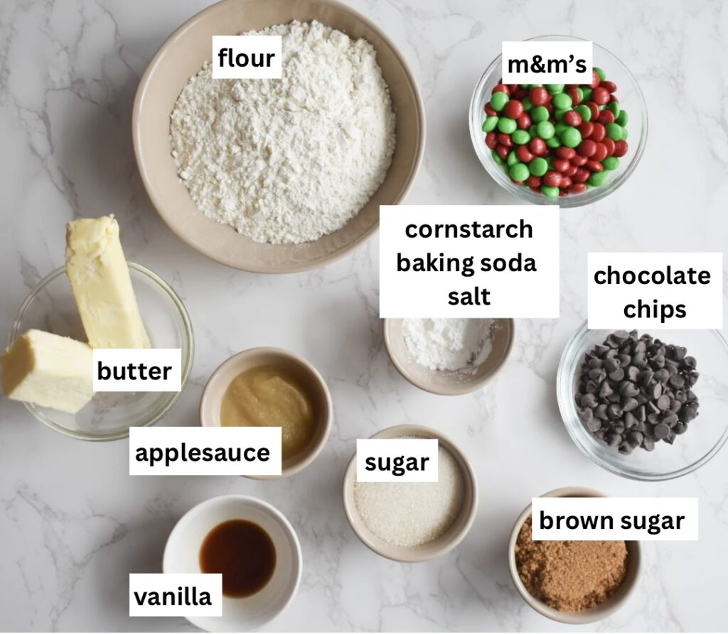 Ingredients in festive holiday cookies
