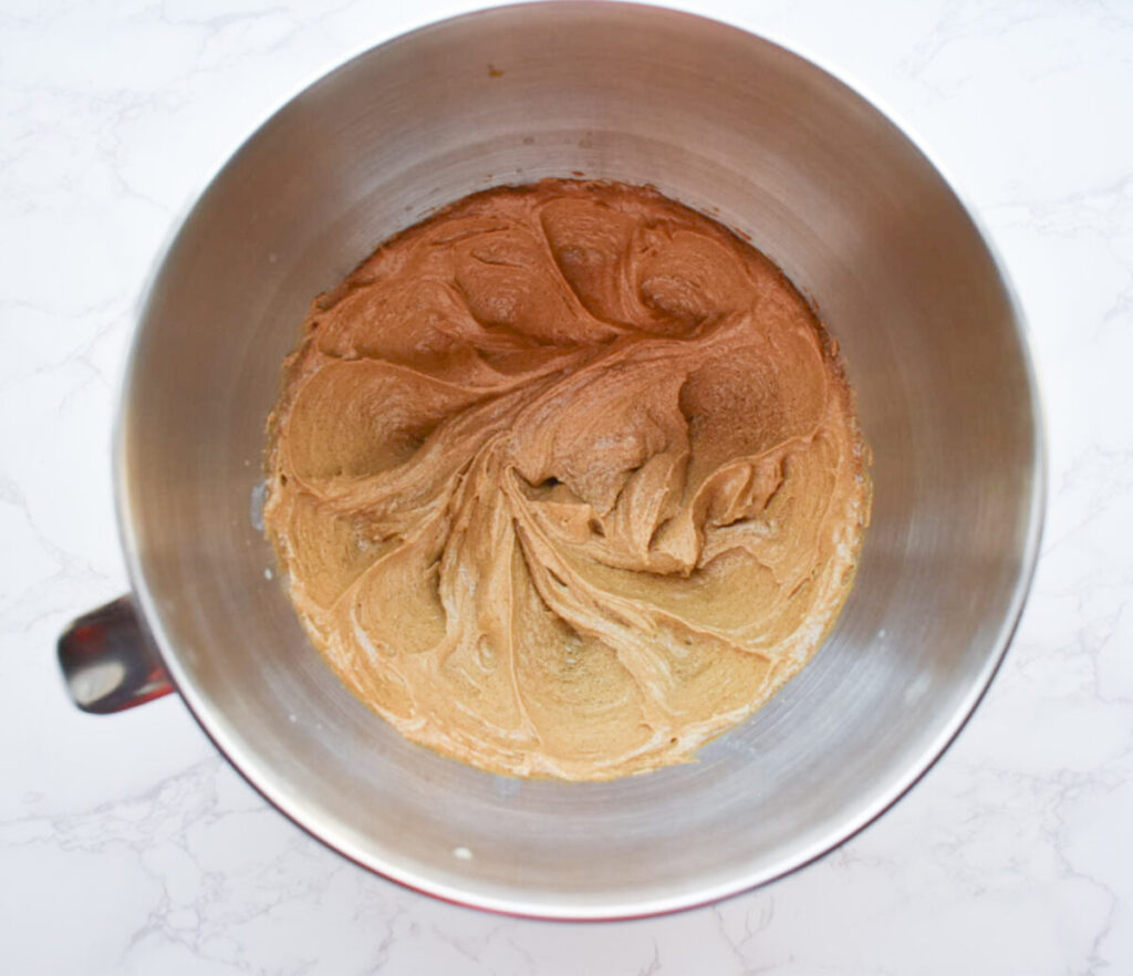 preparing dough for molasses cookies