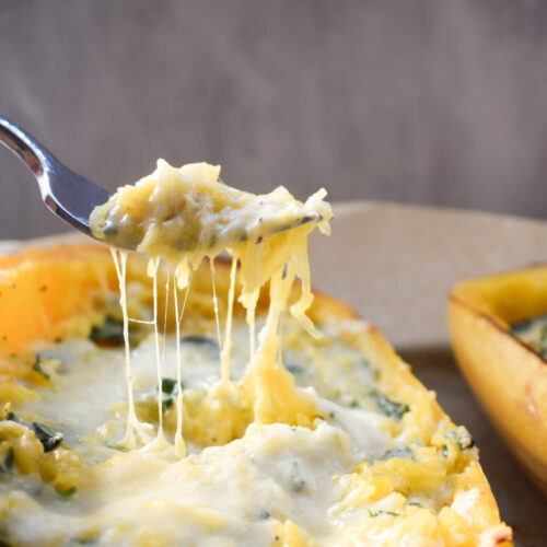 Spaghetti squash with cheesy sauce