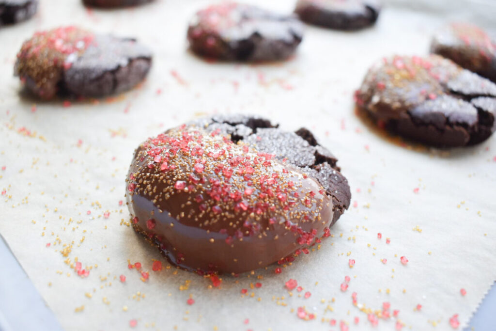 molasses cookie dipped in chocolate