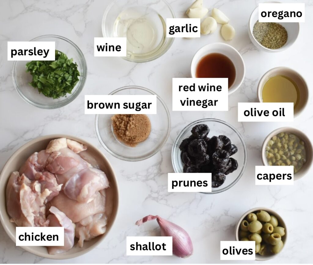 Ingredients in chicken marbella