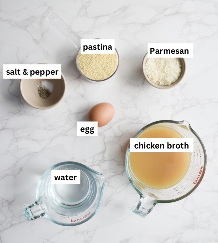 Ingredients in pastina