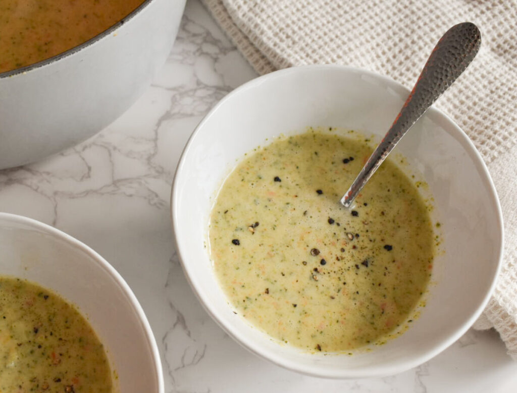 broccoli cheese soup made with cottage cheese, high protein