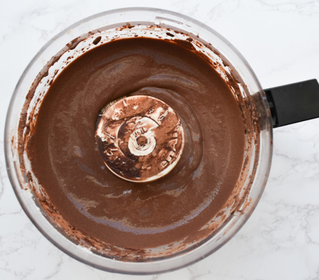 chocolate mousse blended in food processor