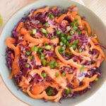 crunchy and tangy purple cabbage slaw