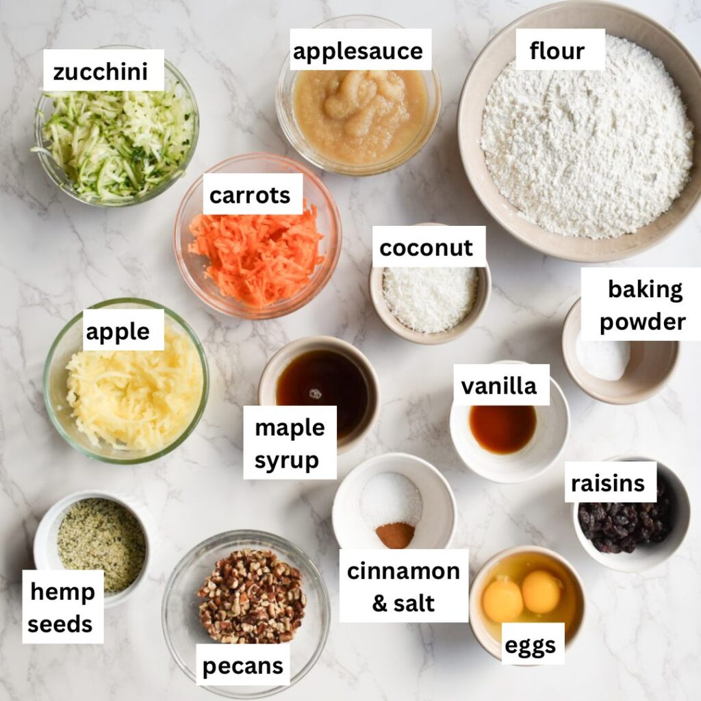 ingredients in morning glory muffins