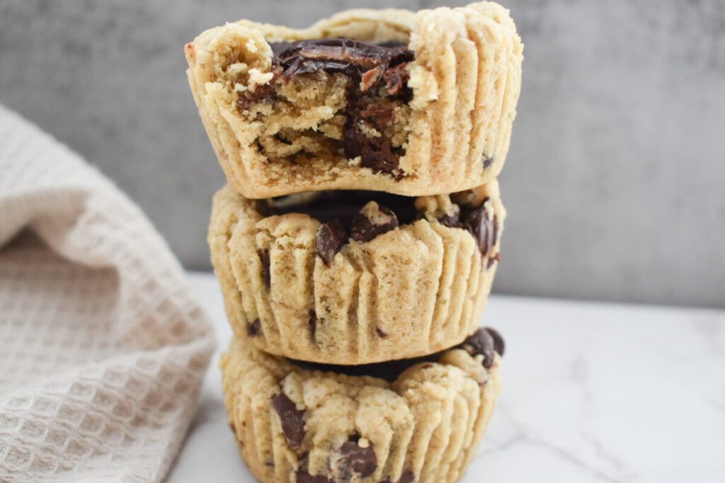 chocolate cookie cups with Choxco peanut butter cup center