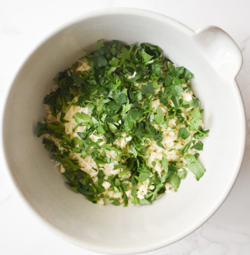 mixture of parmesan, lemon zest, panko breadcrumbs, herbs and seasonings