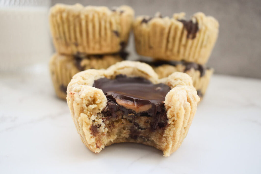 chocolate chip cookie cups made in. muffin tin