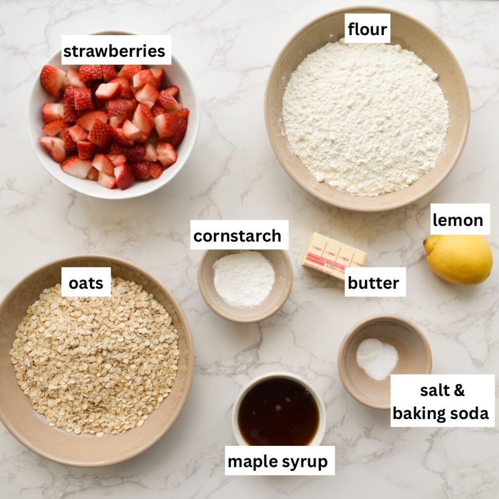 ingredients in strawberry oatmeal bars made with out added sugar