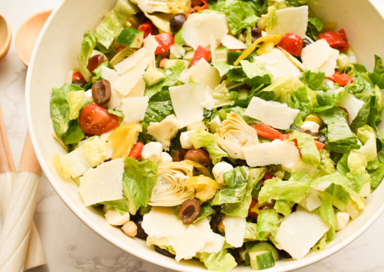 Mediterranean chopped salad with homemade dressing