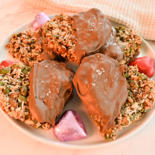 heart shaped nuts and seed bars for valentines day