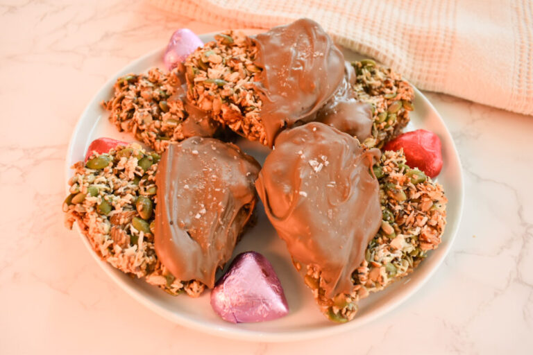 heart shaped nuts and seed bars for valentines day